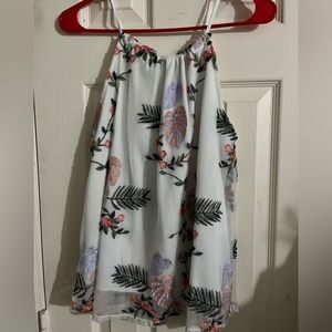 White Embroidered Floral and Mesh Top